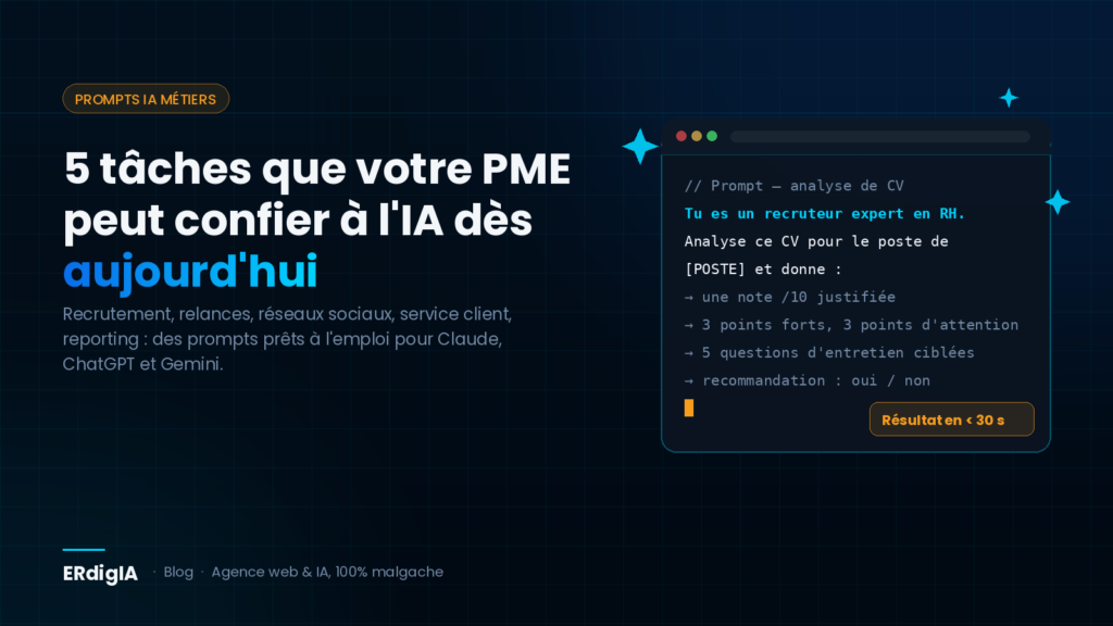 5 tâches que votre PME peut confier à l&rsquo;IA dès aujourd&rsquo;hui